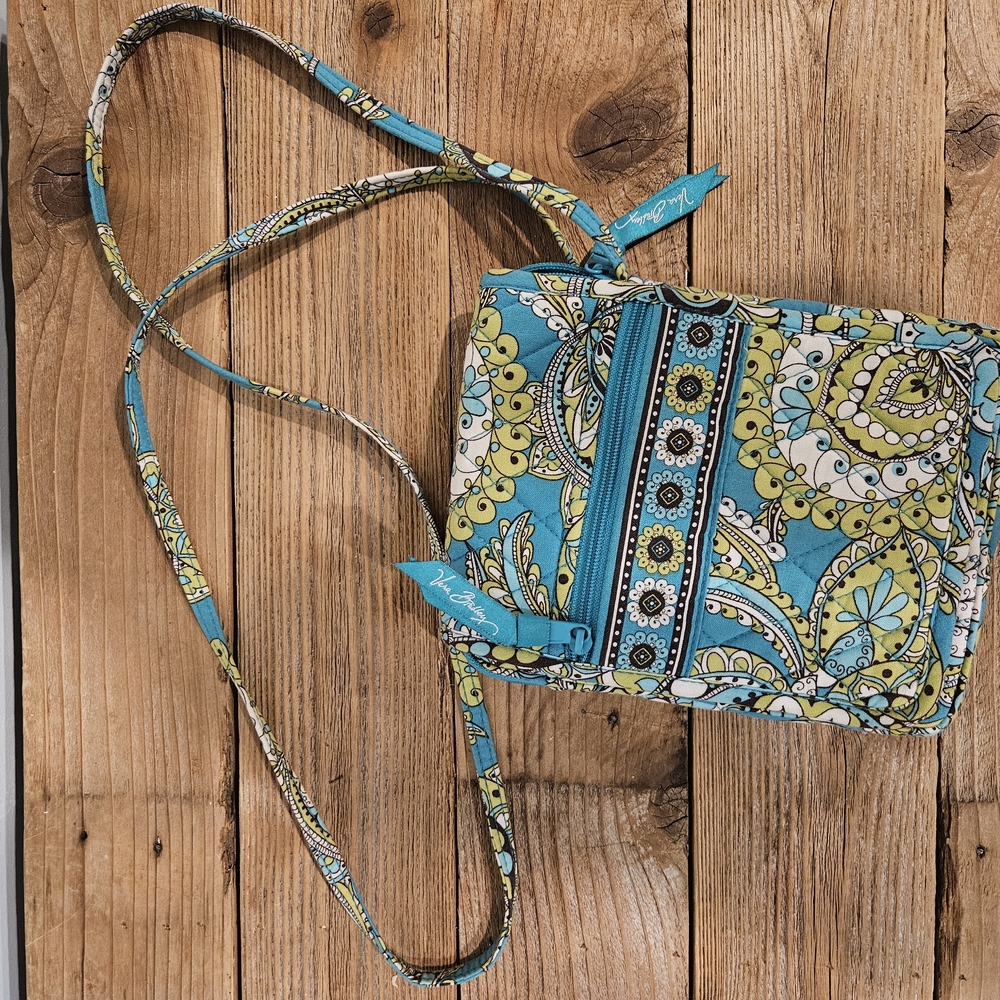 Vera Bradley Blue and Yellow Paisley Crossbody Bag